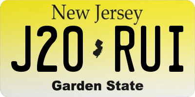 NJ license plate J20RUI