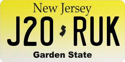 NJ license plate J20RUK
