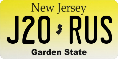 NJ license plate J20RUS