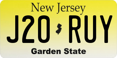 NJ license plate J20RUY