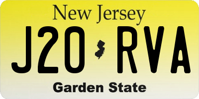 NJ license plate J20RVA