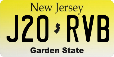 NJ license plate J20RVB