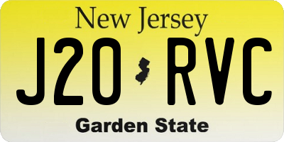 NJ license plate J20RVC