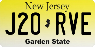 NJ license plate J20RVE
