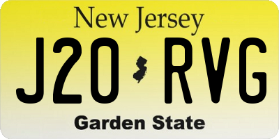 NJ license plate J20RVG