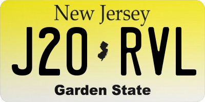 NJ license plate J20RVL