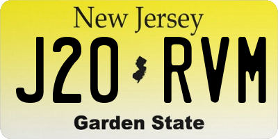 NJ license plate J20RVM