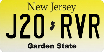 NJ license plate J20RVR