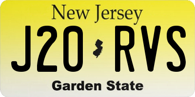 NJ license plate J20RVS