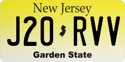 NJ license plate J20RVV