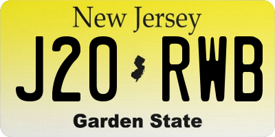 NJ license plate J20RWB