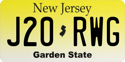 NJ license plate J20RWG
