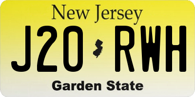NJ license plate J20RWH