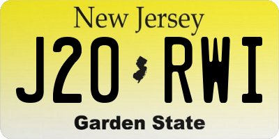 NJ license plate J20RWI