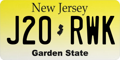 NJ license plate J20RWK
