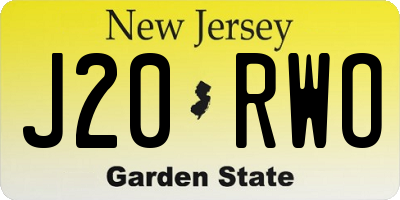 NJ license plate J20RWO