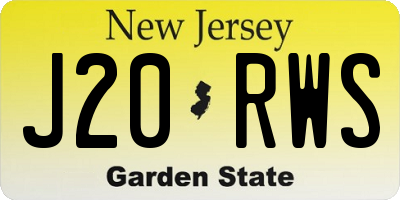 NJ license plate J20RWS