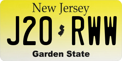 NJ license plate J20RWW