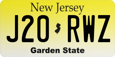 NJ license plate J20RWZ