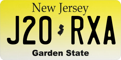 NJ license plate J20RXA
