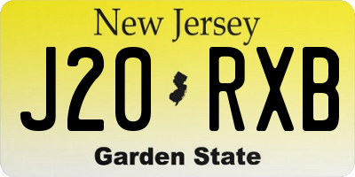 NJ license plate J20RXB