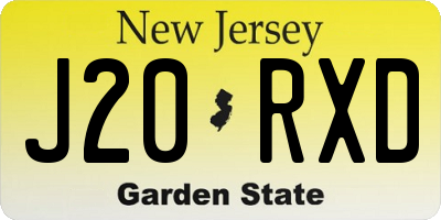 NJ license plate J20RXD