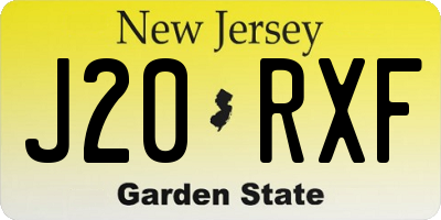 NJ license plate J20RXF