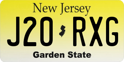 NJ license plate J20RXG