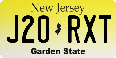 NJ license plate J20RXT