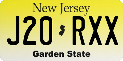 NJ license plate J20RXX