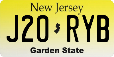 NJ license plate J20RYB