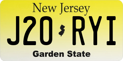 NJ license plate J20RYI