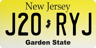 NJ license plate J20RYJ