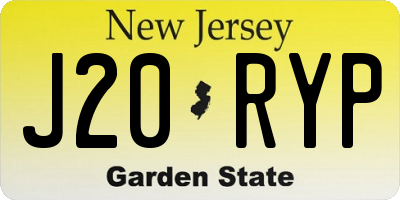 NJ license plate J20RYP