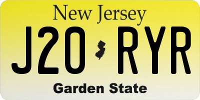 NJ license plate J20RYR