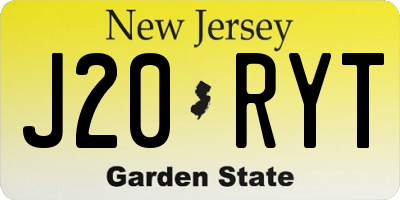 NJ license plate J20RYT