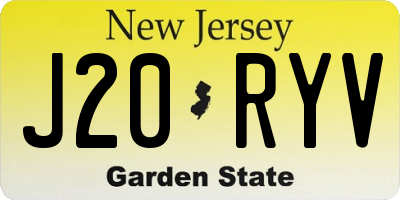 NJ license plate J20RYV
