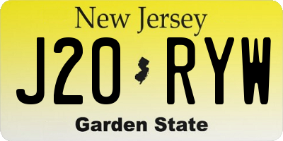 NJ license plate J20RYW