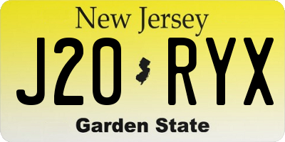 NJ license plate J20RYX