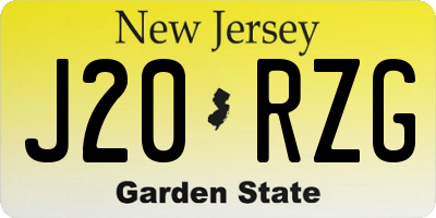 NJ license plate J20RZG