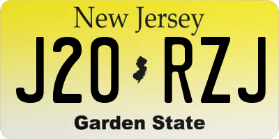 NJ license plate J20RZJ