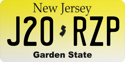 NJ license plate J20RZP
