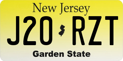 NJ license plate J20RZT