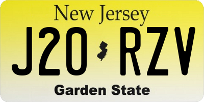 NJ license plate J20RZV