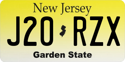 NJ license plate J20RZX