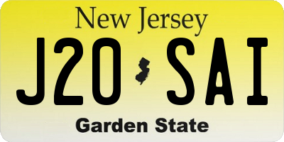 NJ license plate J20SAI