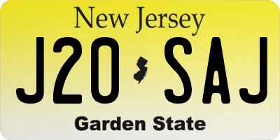 NJ license plate J20SAJ