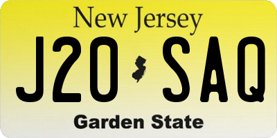 NJ license plate J20SAQ