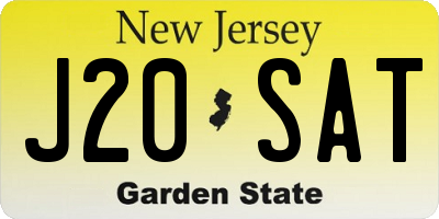 NJ license plate J20SAT