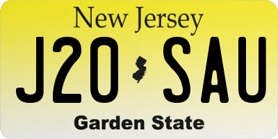NJ license plate J20SAU